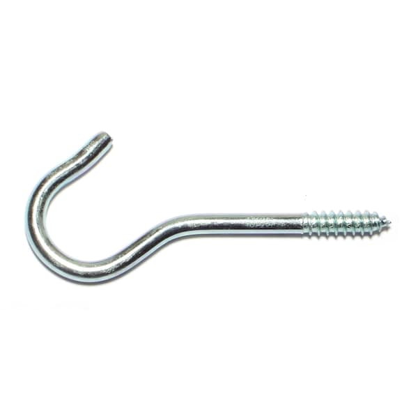 Midwest Fastener 3/16" x 3/4" x 3-3/8" Zinc Plated Steel Screw Hooks 14 14PK 60625 - main